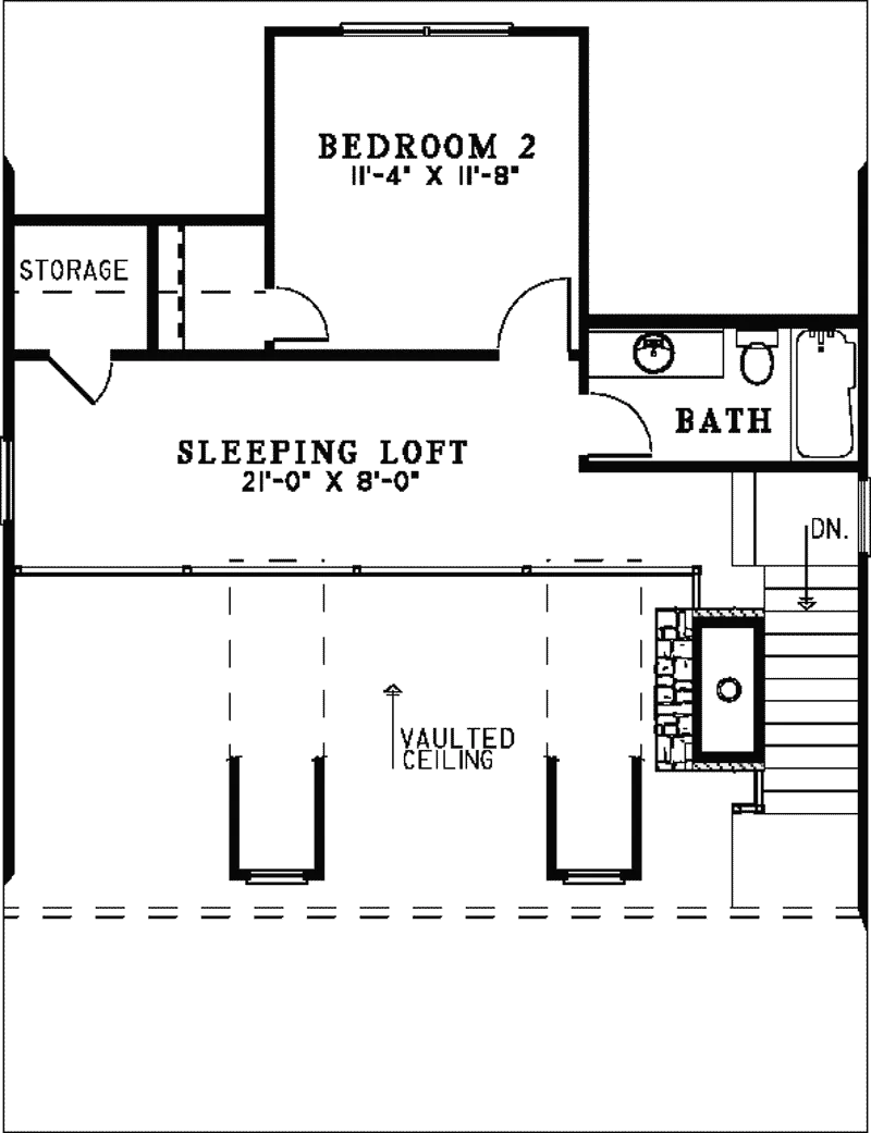Vacation House Plan Second Floor - Seasonridge Vacation Cabin Home 055D-0848 - Shop House Plans and More
