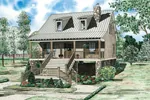 Mountain House Plan Front of Home - Seasonridge Vacation Cabin Home 055D-0848 - Shop House Plans and More