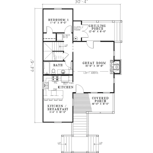 Mountain House Plan First Floor - Toulouse Lowcountry Cottage Home 055D-0849 - Shop House Plans and More