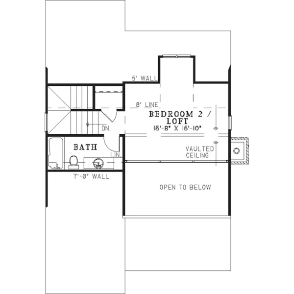 Mountain House Plan Second Floor - Toulouse Lowcountry Cottage Home 055D-0849 - Shop House Plans and More