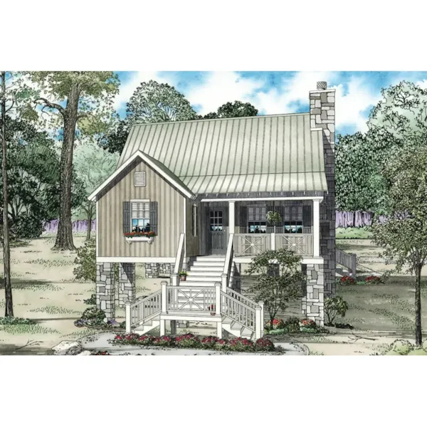 Mountain House Plan Front of Home - Toulouse Lowcountry Cottage Home 055D-0849 - Shop House Plans and More