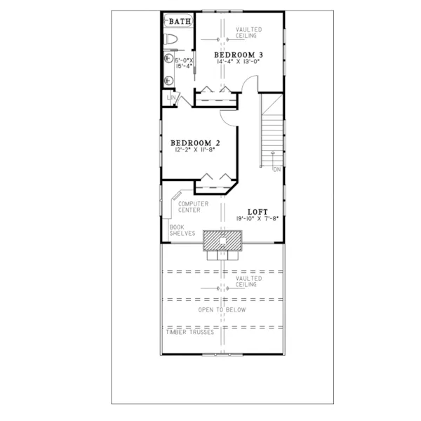 Vacation House Plan Second Floor - Kirkland Place Rustic Home 055D-0850 - Search House Plans and More