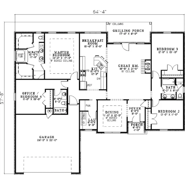 Traditional House Plan First Floor - Damon Ranch Home 055D-0851 - Search House Plans and More