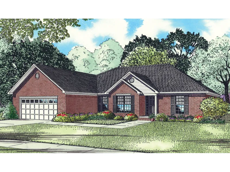 Traditional House Plan Front of Home - Damon Ranch Home 055D-0851 - Search House Plans and More