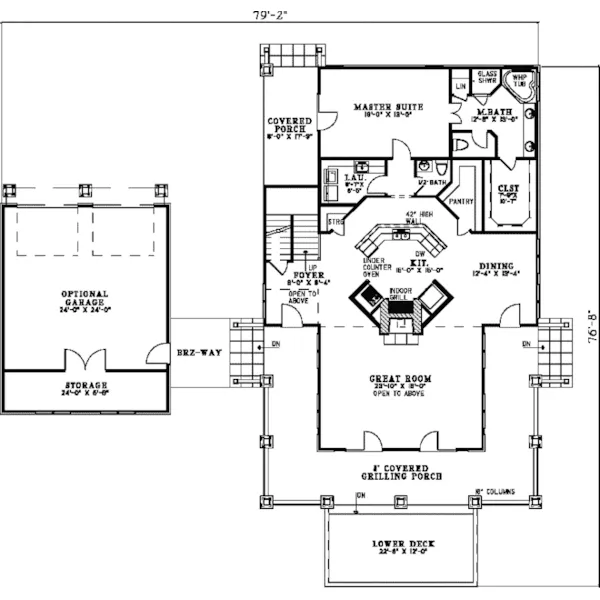 Mountain House Plan First Floor - Gardner Creek Shingle Style Home 055D-0852 - Search House Plans and More