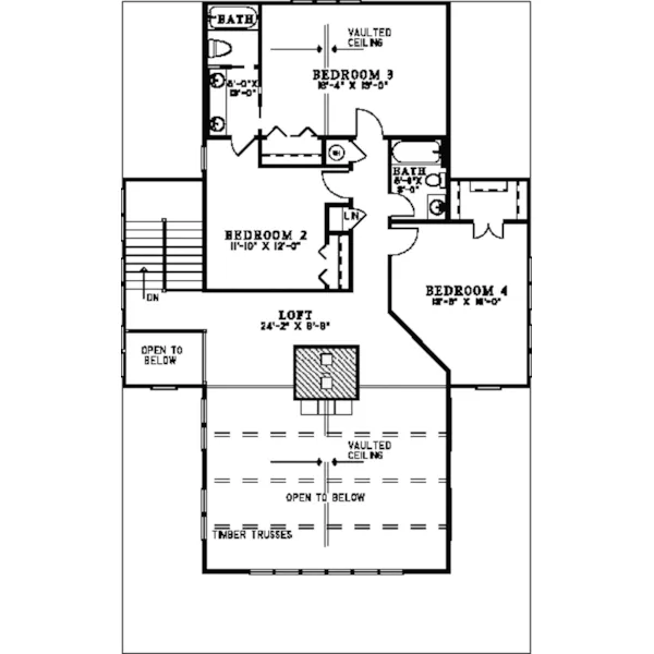 Mountain House Plan Second Floor - Gardner Creek Shingle Style Home 055D-0852 - Search House Plans and More