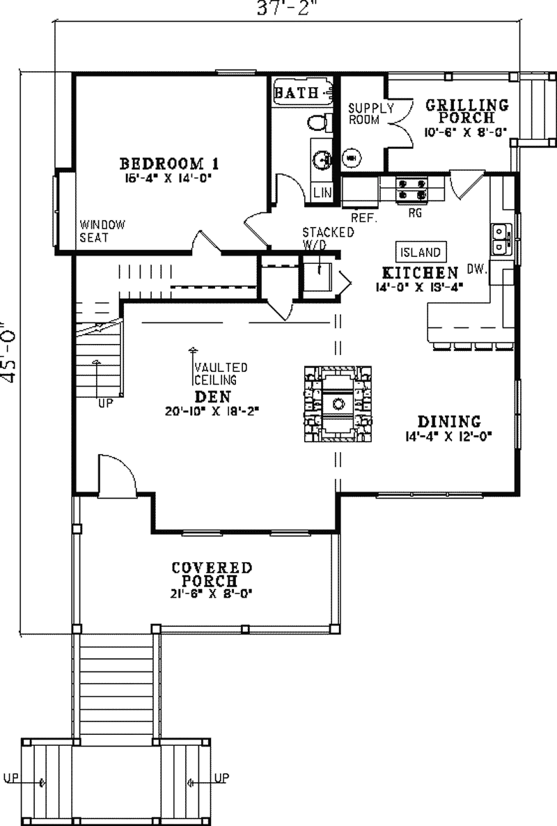 Vacation House Plan First Floor - Moritz Rustic Craftsman Home 055D-0854 - Shop House Plans and More