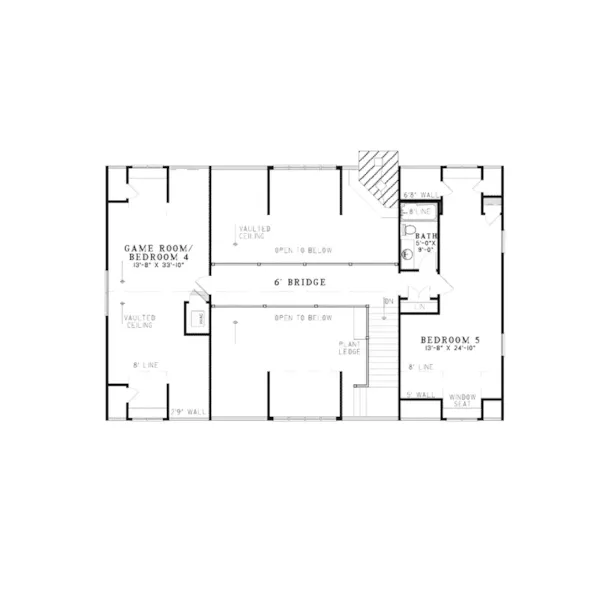 Lake House Plan Second Floor - Pine Ridge Rustic Acadian Home 055D-0861 - Shop House Plans and More