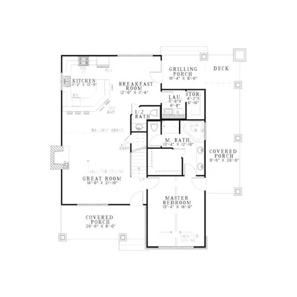 Cabin & Cottage House Plan First Floor - Balcarra English Cottage Home 055D-0862 - Search House Plans and More