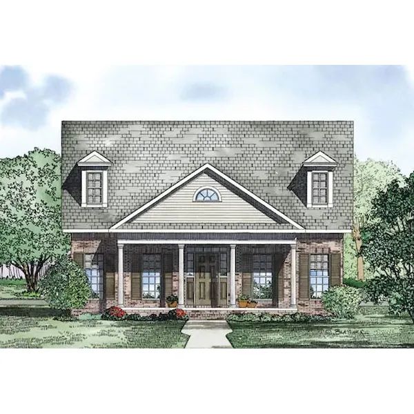 Farmhouse Plan Front of Home - Gray Haven Southern Home 055D-0870 - Search House Plans and More