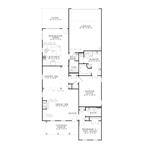 Traditional House Plan First Floor - Highgrove Place Narrow Lot Home 055D-0872 - Search House Plans and More