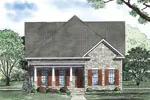 Farmhouse Plan Front Image - Highgrove Place Narrow Lot Home 055D-0872 - Search House Plans and More