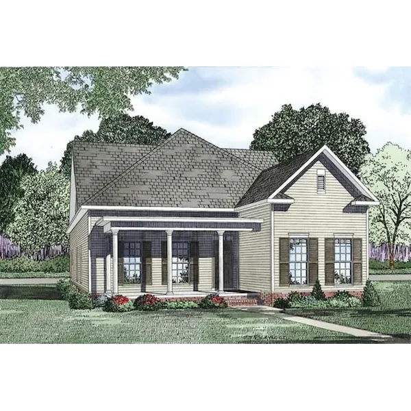 Traditional House Plan Front of Home - Highgrove Place Narrow Lot Home 055D-0872 - Search House Plans and More