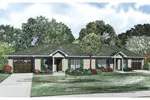 Multi-Family House Plan Front of Home - Bordeau Ranch Duplex Home 055D-0874 - Search House Plans and More