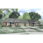 Traditional House Plan Front of Home - Carapito Ranch Multi-Family 055D-0875 - Search House Plans and More