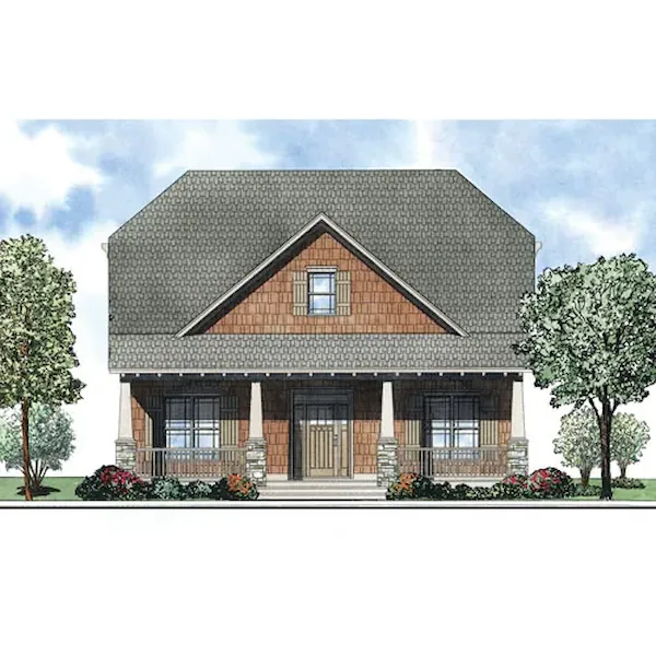 Craftsman House Plan Front of Home - Twinbrook Acadian Style Home 055D-0877 - Shop House Plans and More