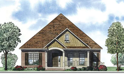 Arts & Crafts House Plan Front of Home - Melton Spring French Home 055D-0878 - Shop House Plans and More