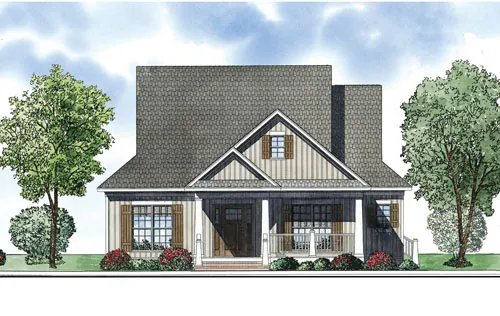 Arts & Crafts House Plan Front of Home - Forest Edge Craftsman Home 055D-0879 - Search House Plans and More