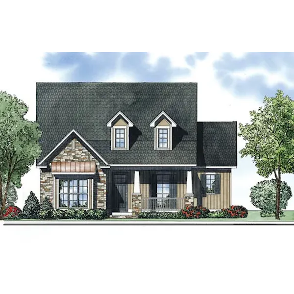 Arts & Crafts House Plan Front of Home - Colby Country Home 055D-0880 - Search House Plans and More