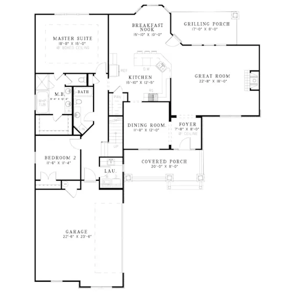 Country House Plan First Floor - Farmcrest Creek Craftsman Home 055D-0882 - Search House Plans and More