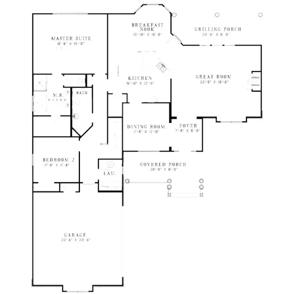 Arts & Crafts House Plan First Floor - Mortons Grove Craftsman Home 055D-0883 - Shop House Plans and More