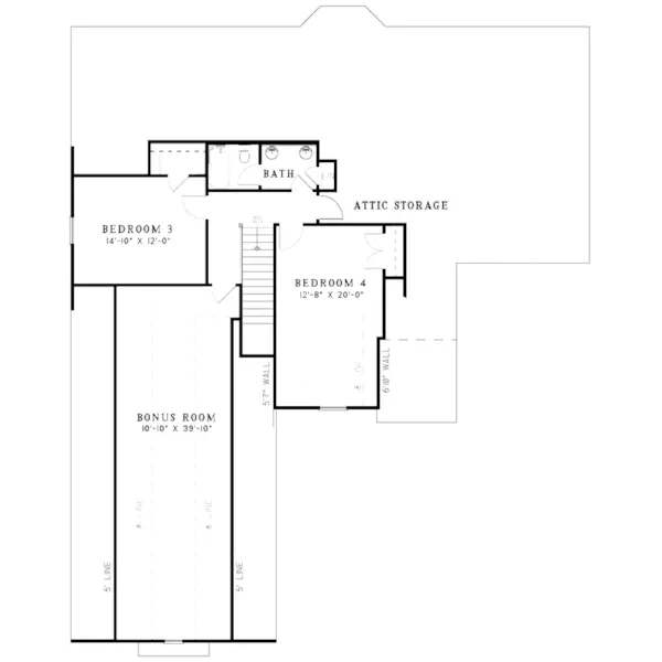 Arts & Crafts House Plan Second Floor - Mortons Grove Craftsman Home 055D-0883 - Shop House Plans and More