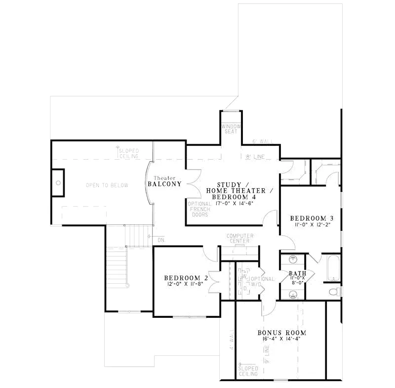 Traditional House Plan Second Floor - Mandava Country Craftsman Home 055D-0885 - Shop House Plans and More