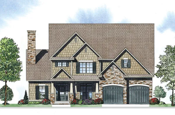 Traditional House Plan Front of Home - Mandava Country Craftsman Home 055D-0885 - Shop House Plans and More