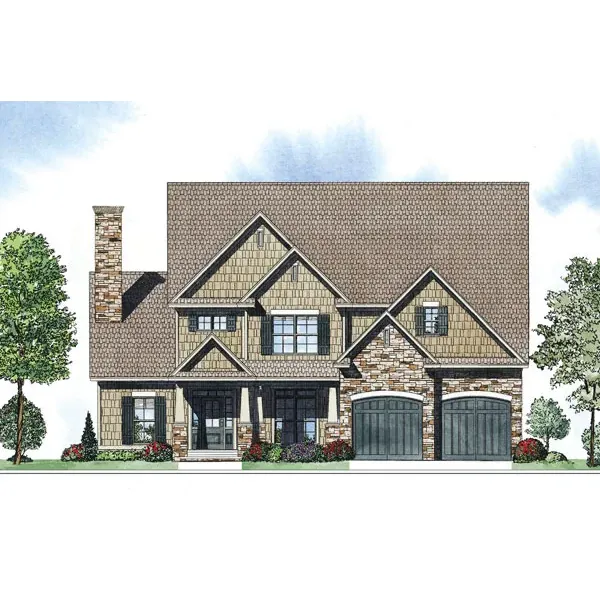 Craftsman House Plan Front of Home - Mandava Country Craftsman Home 055D-0885 - Shop House Plans and More