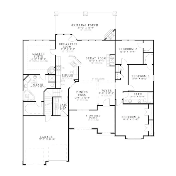 English Cottage House Plan First Floor - Jacqueline European Home 055D-0886 - Search House Plans and More