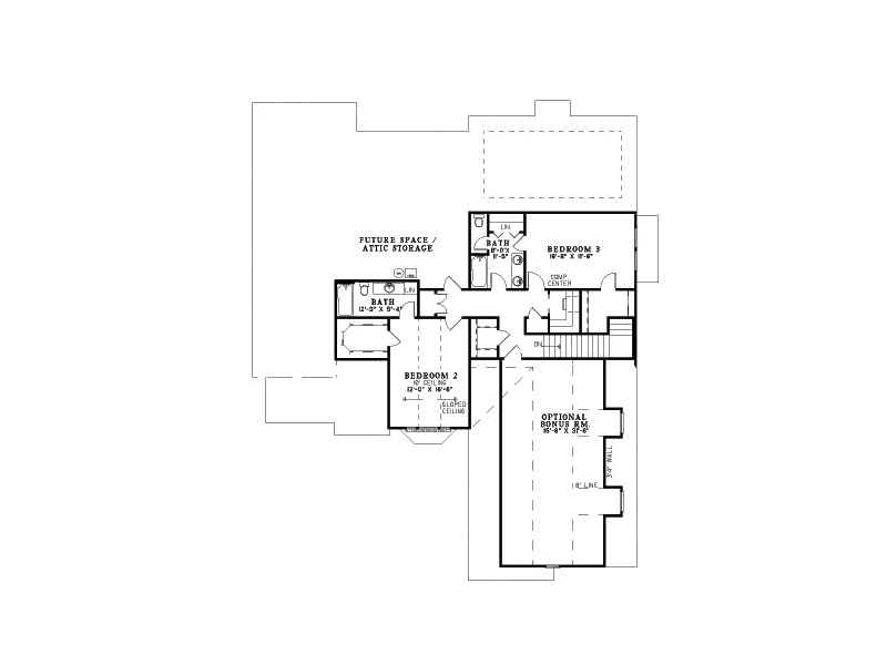 Arts & Crafts House Plan Second Floor - Gloria Manor European Home 055D-0889 - Search House Plans and More