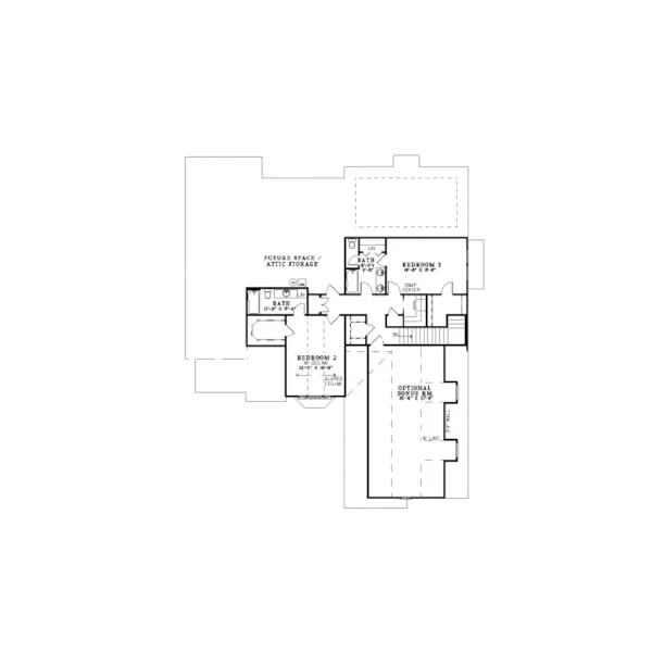 English Cottage House Plan Second Floor - Gloria Manor European Home 055D-0889 - Search House Plans and More