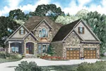 Craftsman House Plan Front of Home - Gloria Manor European Home 055D-0889 - Search House Plans and More