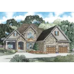 English Cottage House Plan Front of Home - Gloria Manor European Home 055D-0889 - Search House Plans and More