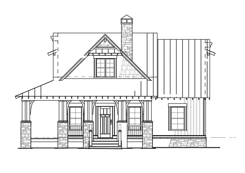 Arts & Crafts House Plan Front Elevation - Silvercrest Craftsman Cabin Home 055D-0891 - Shop House Plans and More