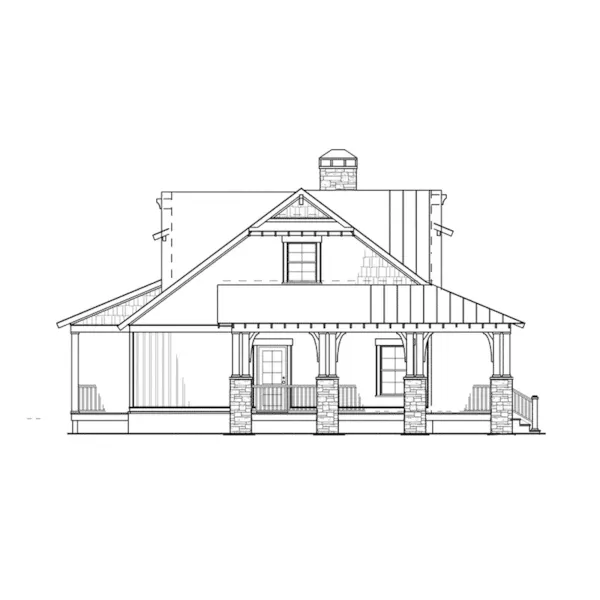 Country House Plan Left Elevation - Silvercrest Craftsman Cabin Home 055D-0891 - Shop House Plans and More