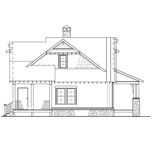 Country House Plan Rear Elevation - Silvercrest Craftsman Cabin Home 055D-0891 - Shop House Plans and More