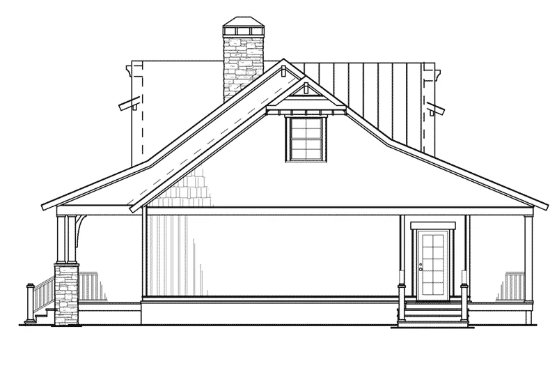 Cabin & Cottage House Plan Right Elevation - Silvercrest Craftsman Cabin Home 055D-0891 - Shop House Plans and More