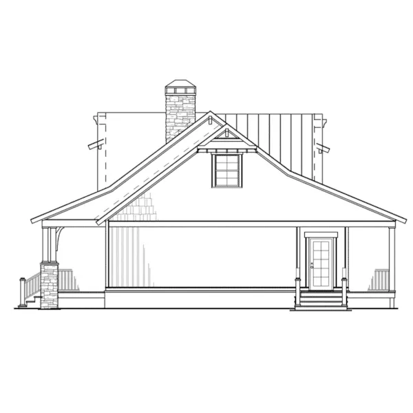 Country House Plan Right Elevation - Silvercrest Craftsman Cabin Home 055D-0891 - Shop House Plans and More