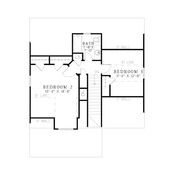 Rustic House Plan Second Floor - Norham Craftsman Cabin Home 055D-0892 - Shop House Plans and More