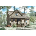 Rustic House Plan Front of Home - Norham Craftsman Cabin Home 055D-0892 - Shop House Plans and More