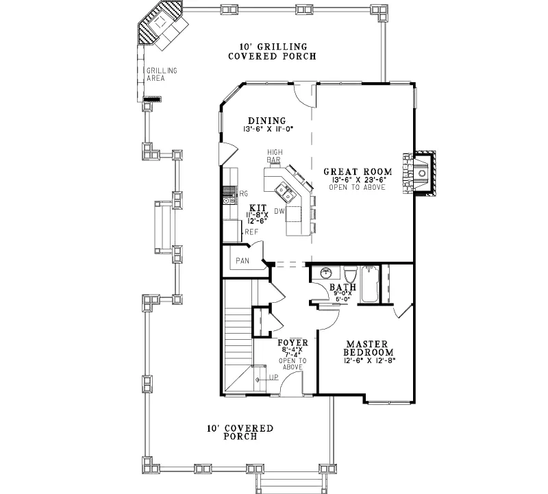 Cabin & Cottage House Plan First Floor - Montrose Bend Country Home 055D-0893 - Shop House Plans and More