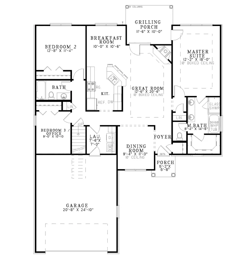 Ranch House Plan First Floor - Meyer Spring Shingle Style Home 055D-0895 - Shop House Plans and More