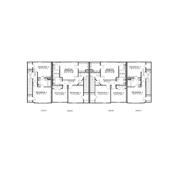 Multi-Family House Plan Second Floor - Kirlin Rustic Stone Fourplex 055D-0896 - Search House Plans and More