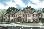 Multi-Family House Plan Front Image - Kirlin Rustic Stone Fourplex 055D-0896 - Search House Plans and More