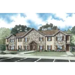 Multi-Family House Plan Front of Home - Kirlin Rustic Stone Fourplex 055D-0896 - Search House Plans and More