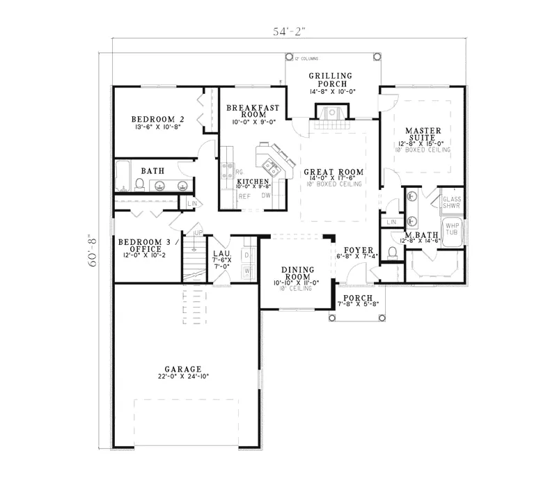 Ranch House Plan First Floor - Elmwood Grove Ranch Home 055D-0898 - Search House Plans and More