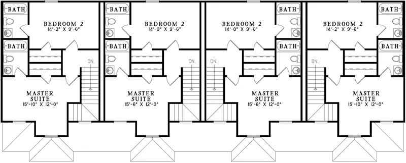 Country House Plan Second Floor - Bamberg Country Fourplex 055D-0901 - Search House Plans and More