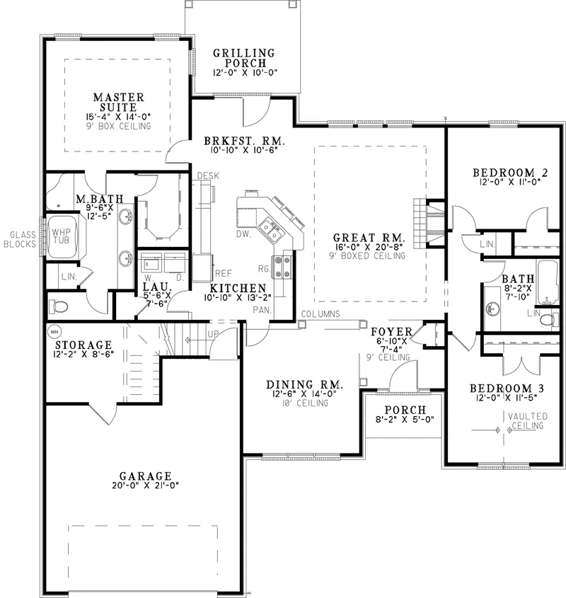 Traditional House Plan First Floor - Atteberry Traditional Ranch Home 055D-0902 - Search House Plans and More