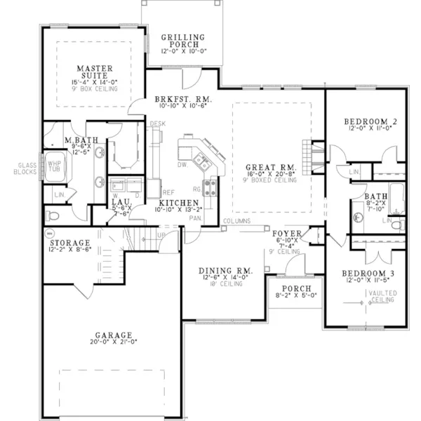 Ranch House Plan First Floor - Atteberry Traditional Ranch Home 055D-0902 - Search House Plans and More